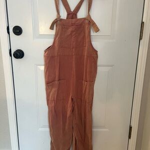 Women's Casual Pink/Brown Overalls